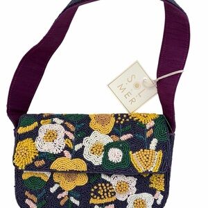 Sol and Mer SPRING EDITION Beaded Floral Crossbody Bag in Multi Yellow